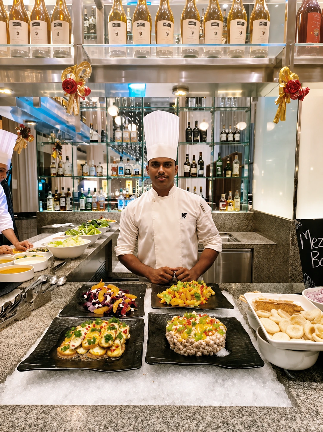 GTI student chef presenting dishes during professional hospitality training